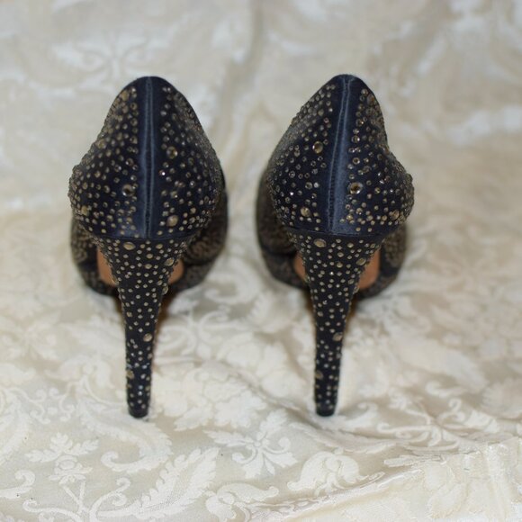BCBG closed toe heels size 8 Black Rhinestone Bcbgmaxazria Heels - Picture 14 of 16